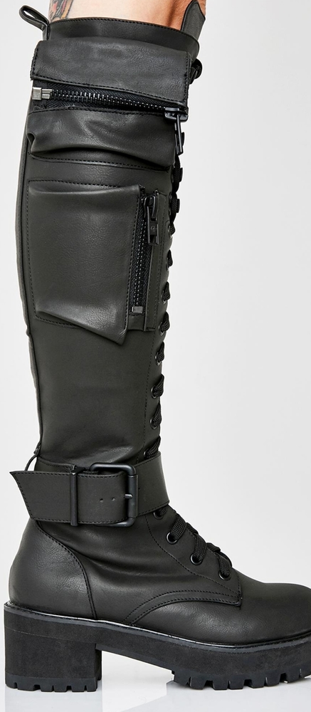 Dollskill obsidian pocket combat boot